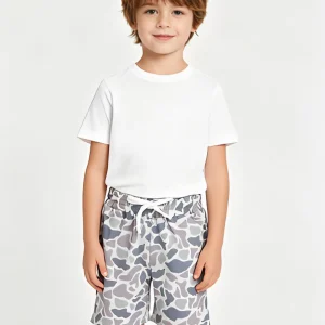 Grey Camo Drawstring Summer Shorts