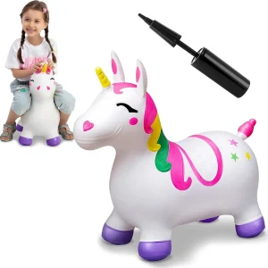 JOYFY Kids Bouncy Unicorn Horse Ride